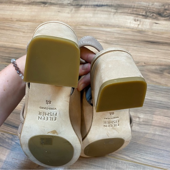 Eileen Fisher Kitten Block Heel Sling Back Sandal Women's 8.5‎ - Picture 7 of 9